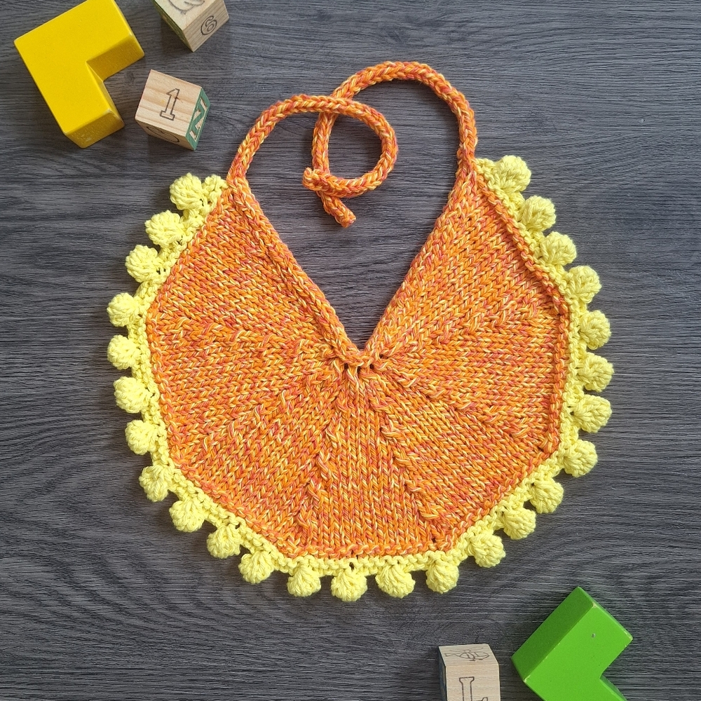 Hand Knit Fiesta Bib